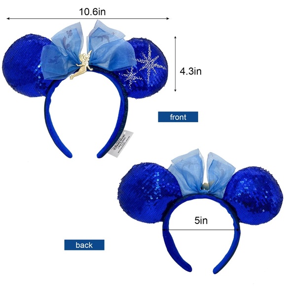 ⚡️2/$55~Disney Parks Peter Pans Flight Tinkerbell MouseEars Headband NWT~OneSize - Picture 5 of 8